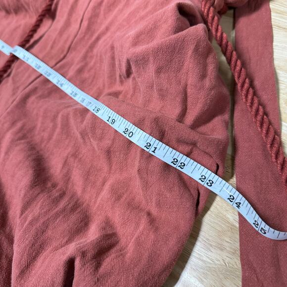 Free People NWT Sienna Smocked Jumpsuit Sumac Size XL Elastic Waist Rope Belt - Picture 9 of 10